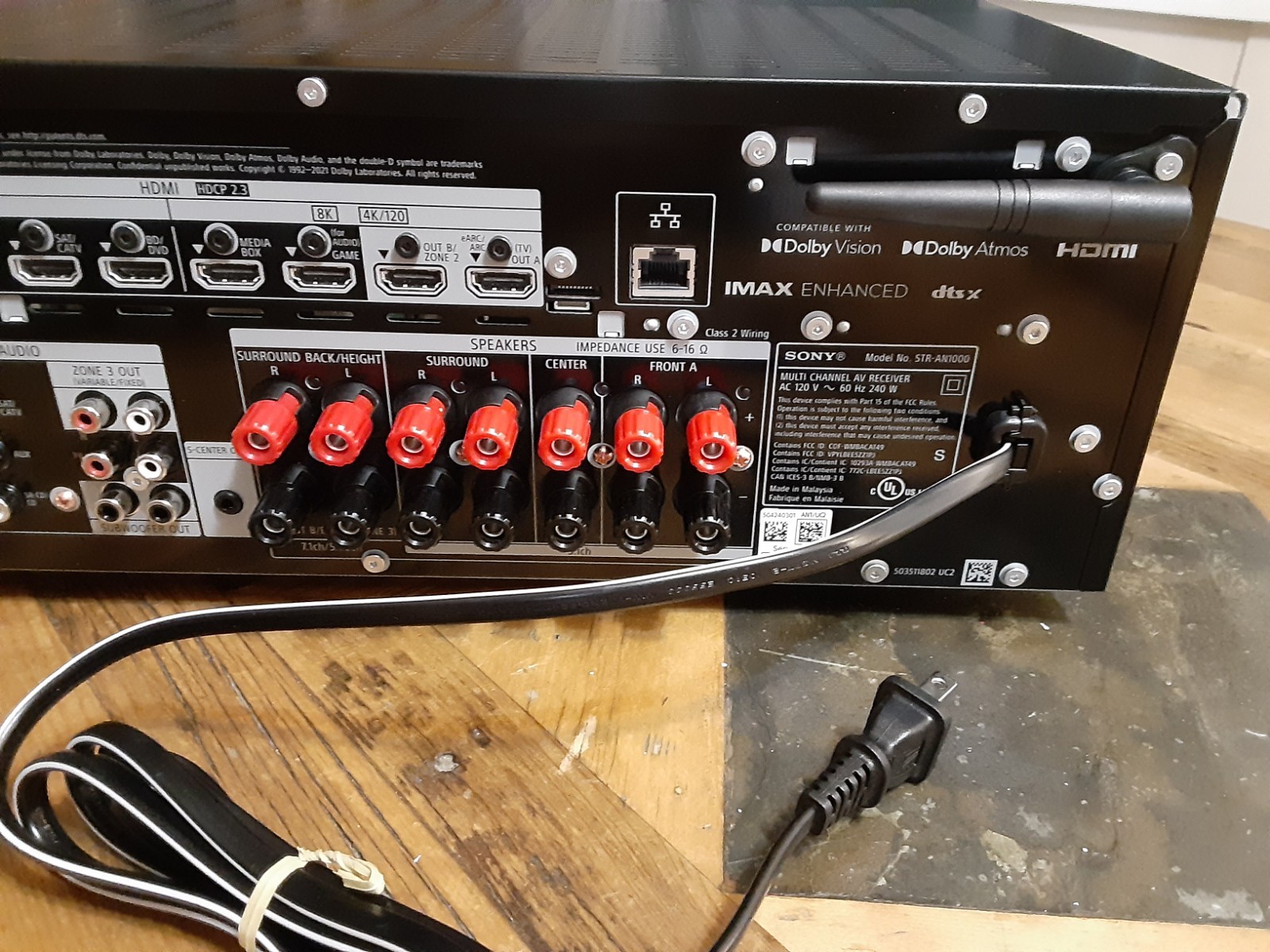 Sony STR-AN1000 7.2-Channel 8K UHD AV Home Theater Receiver