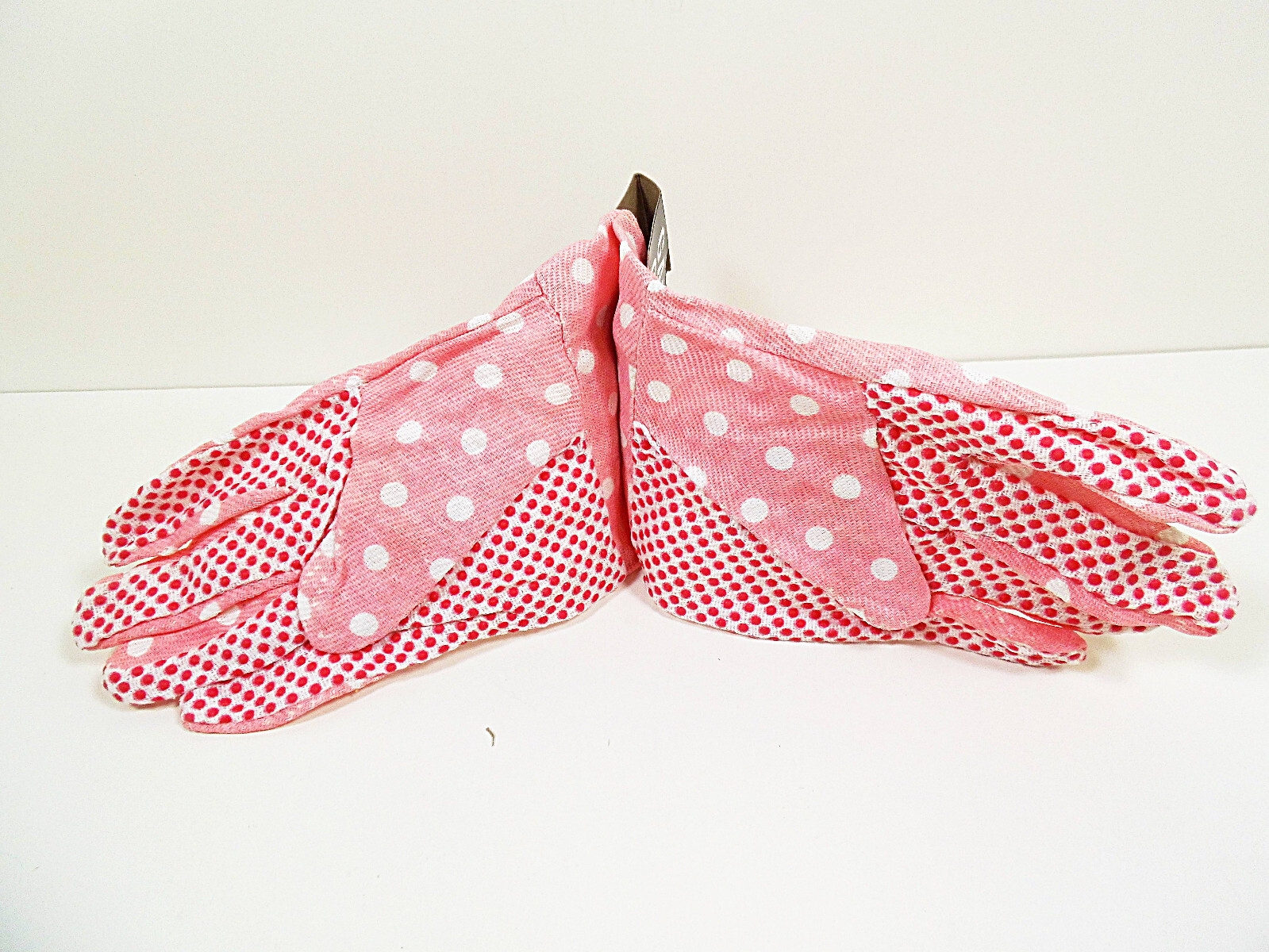 Garden Gloves w Grip Dots L SM XS Gardening Gauntlet Glove Cotton 1 Pr. Cleanup