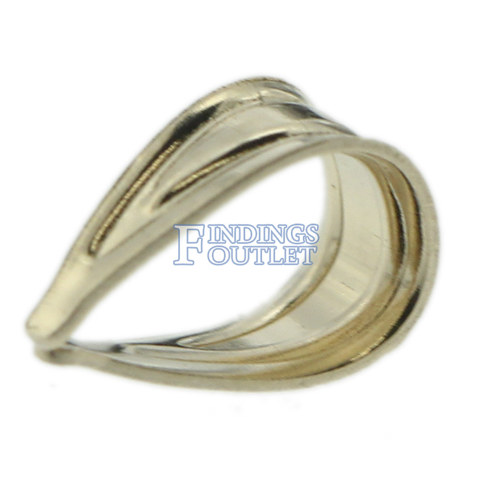 14k White Gold Tapered Pendant Bail Jewelry Findings For Chain Necklace