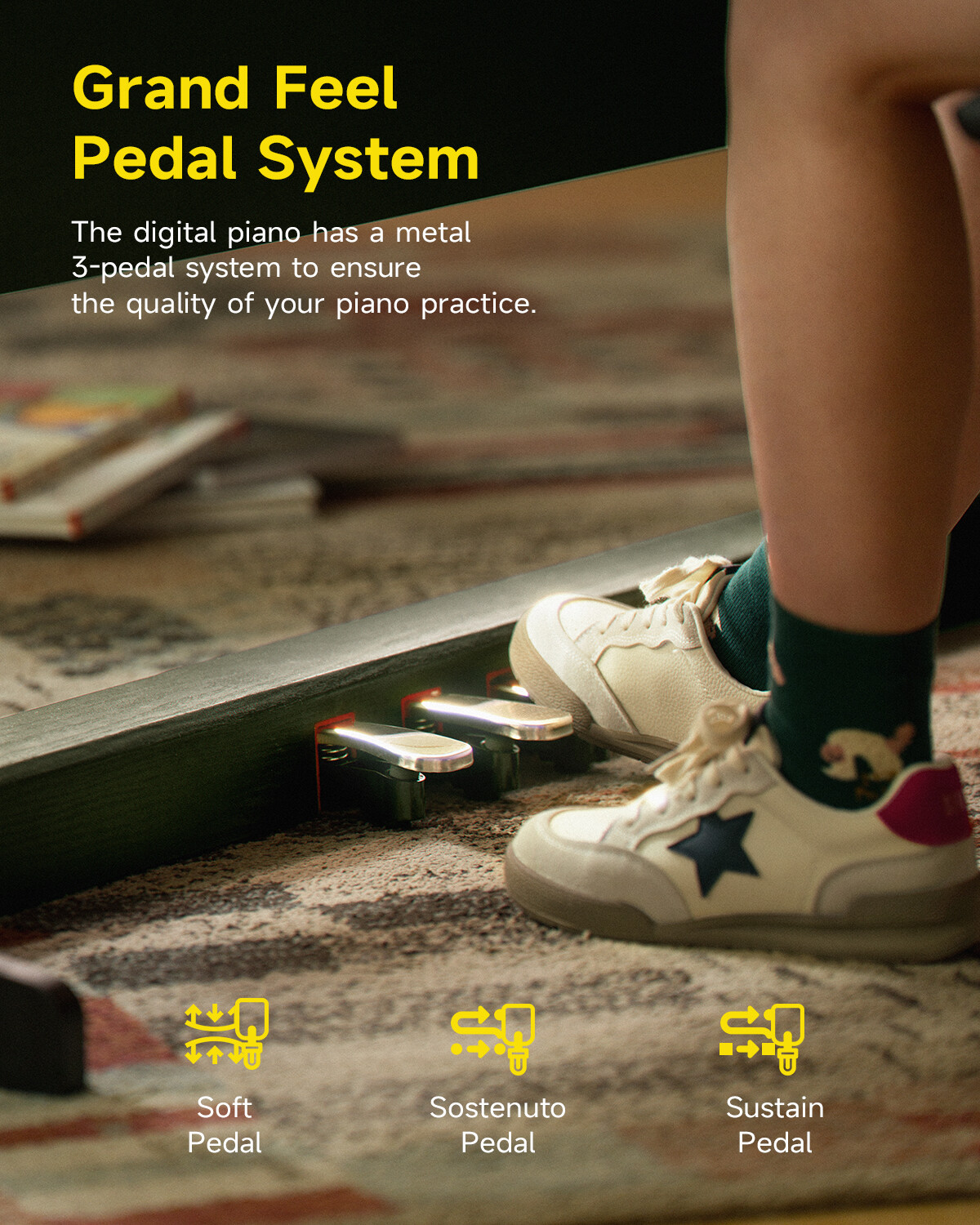 Donner DDP-95 Digital Piano Keyboard With Stand Pedal Unit Weighted Key | Black