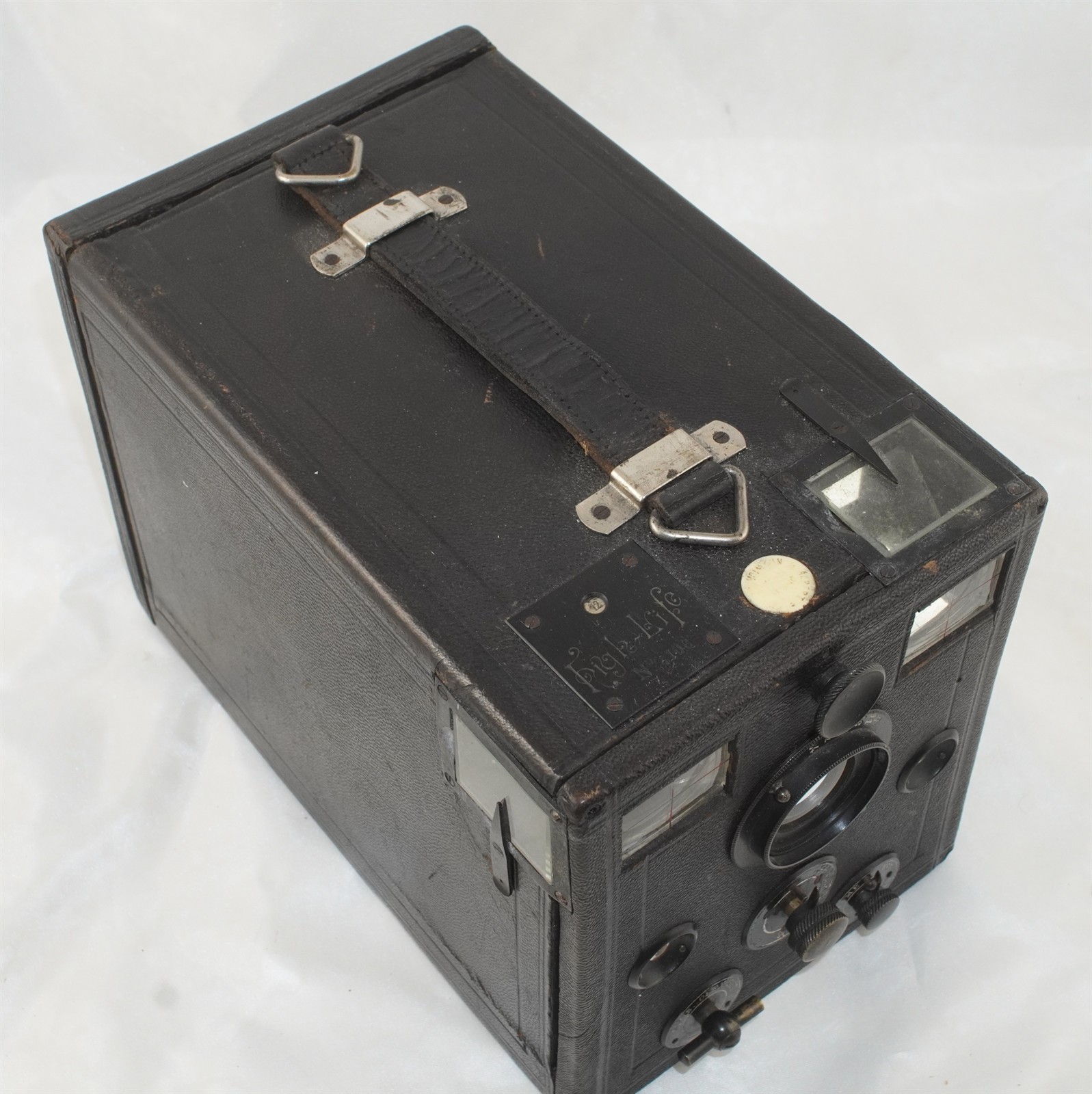 Antique European 'High Life' Drop Plate 3 1/4 x 4 1/4 Detective Camera