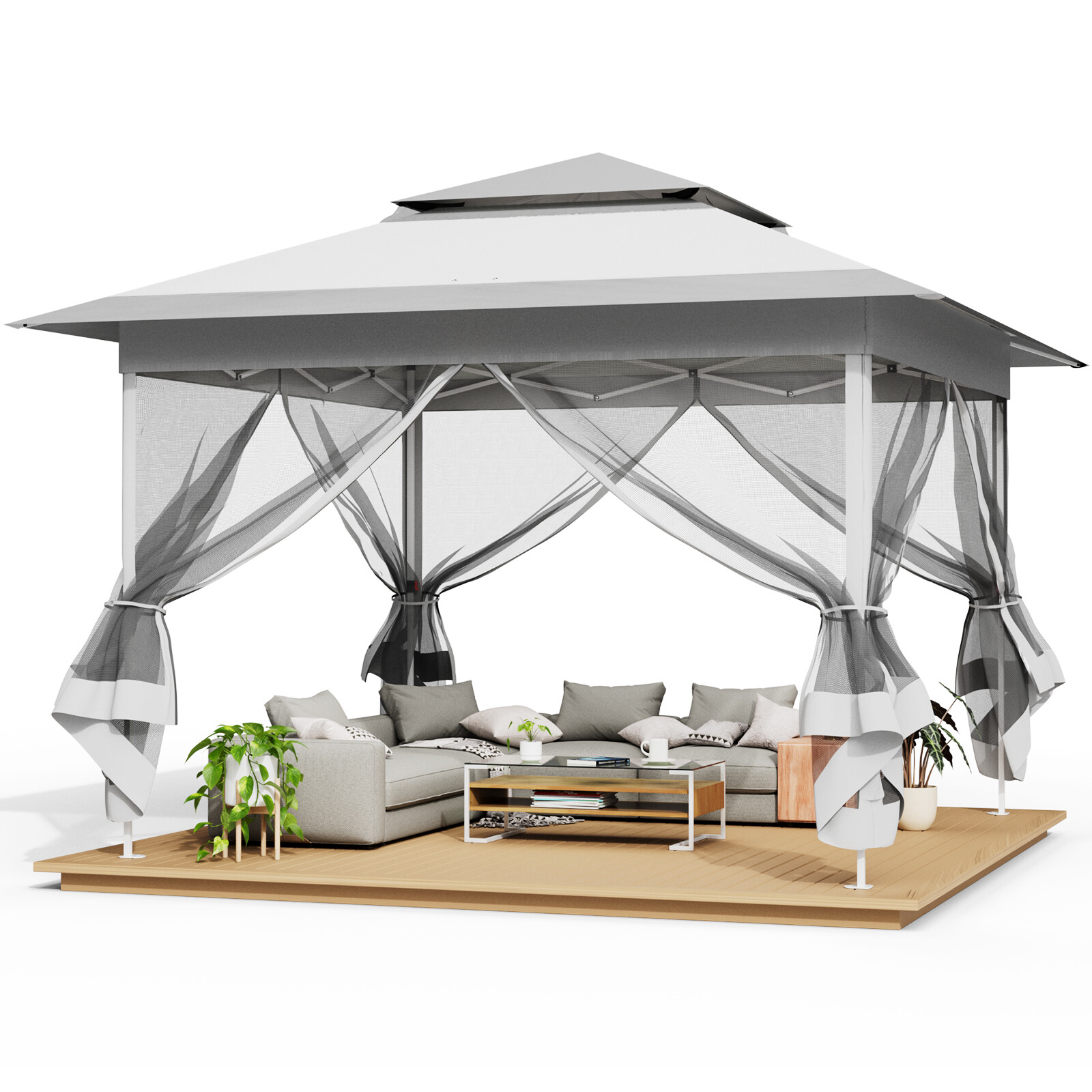 13' x 13' Pop Up Canopy Gazebo Height Adjustable Waterproof Wedding Party Tent