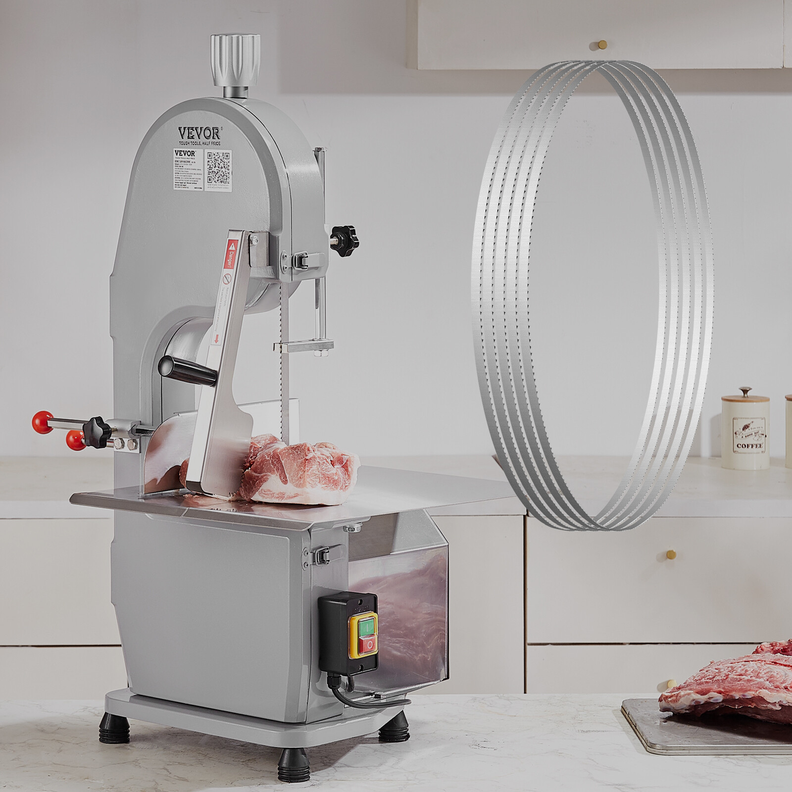 VEVOR Band Saw Blade 1650*16*0.56 mm for Cutting Meat Bone Carbon Steel 5 PCS