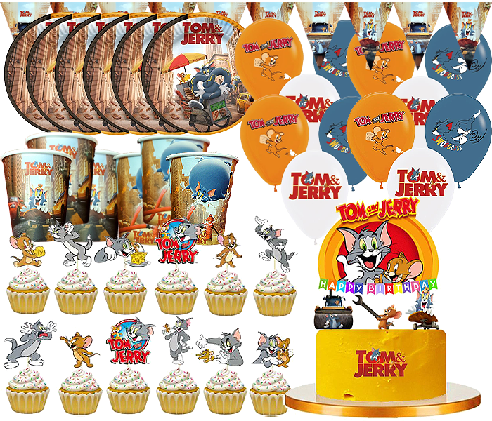 TOM JERRY balloons cupcake plates birthday party decoration theme idea supplies