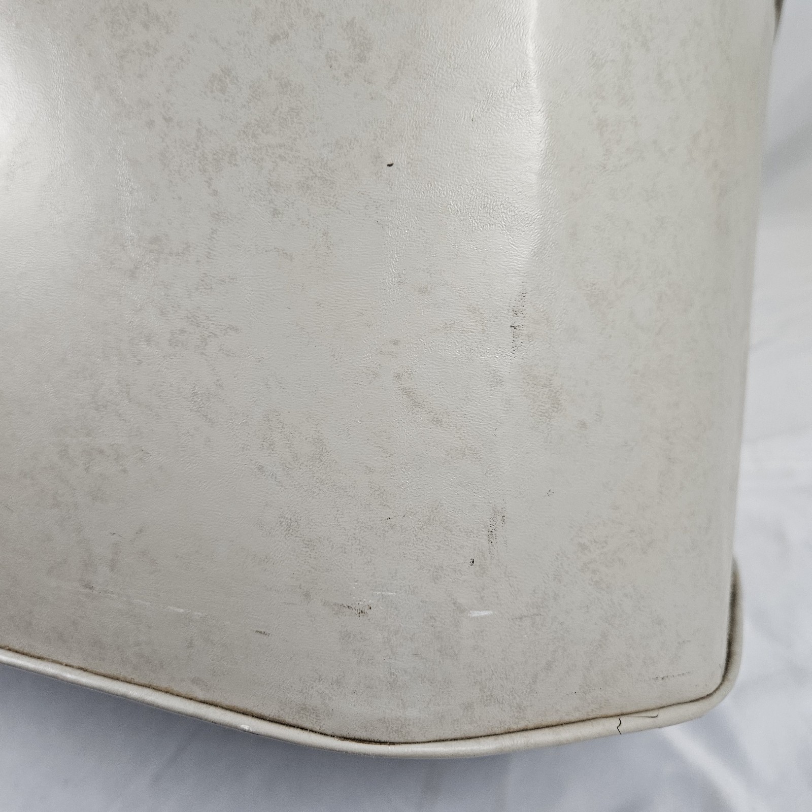 Vintage Storage Ottoman Footstool Bench Gray Naugahyde Boho Mid-Century