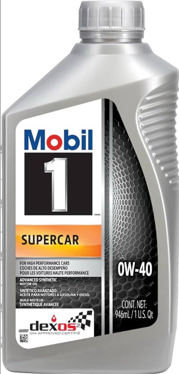Mobil 1 Supercar Advanced 0W-40 Full Synthetic Motor Oil 8 Quarts