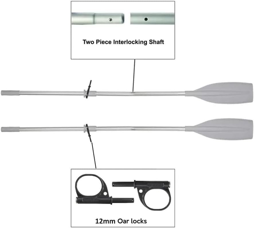 Heavy Duty Pair of Oars 78" Long with Oar Locks, Split Shaft.