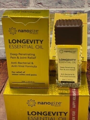 Nanogize Health LONGEVITY ESSENTIAL OIL Deep Penetrating 21mL/0.71 ( Box of 6  )