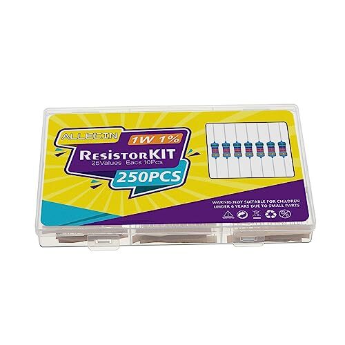 25 Values 2W Metal Film Resistor Kit from 1 Ohm to 1M Ohm 2 Watt 1% Resistors