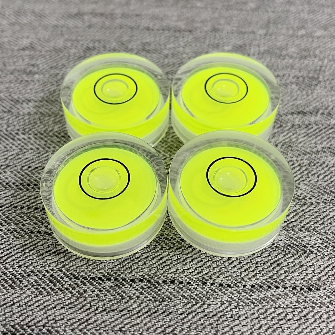 YMGBHNKJLS 4Pcs Small Circular Bubble Levels with Double Sided Adhesive Botto...