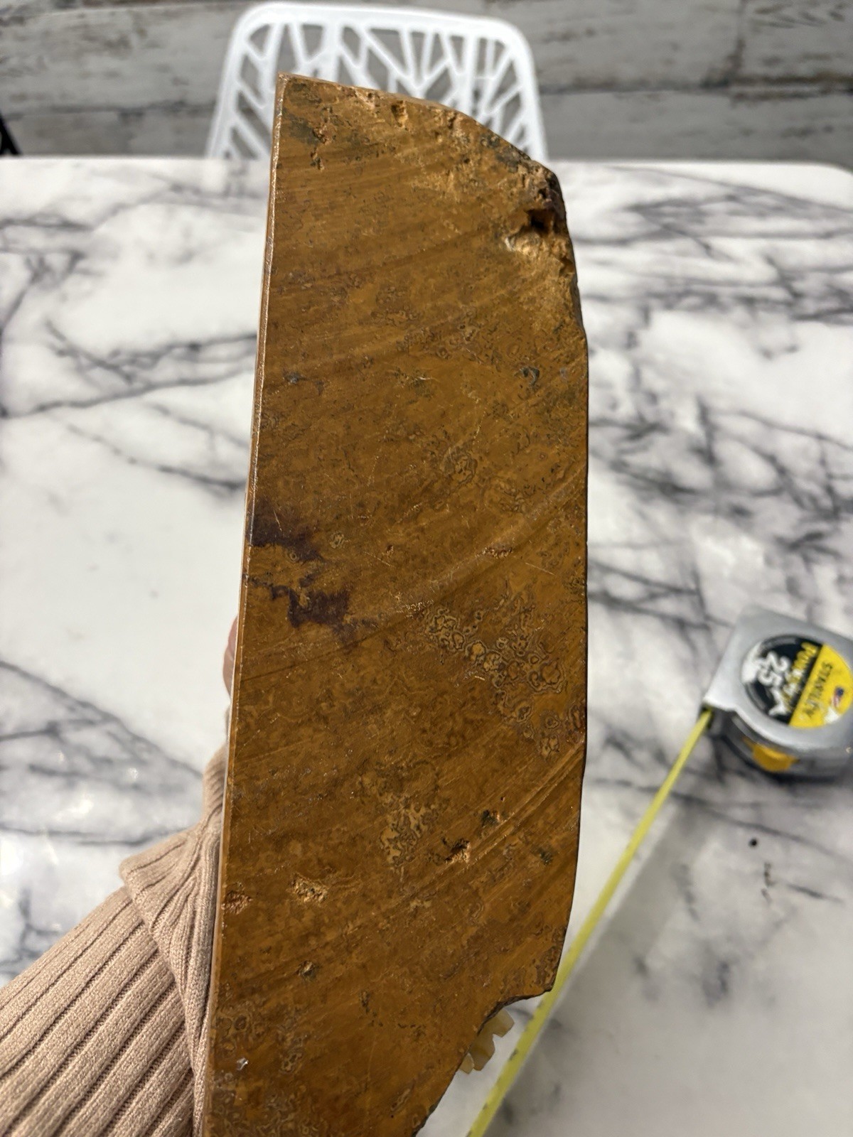 Vtg Hand Carved Onyx Tiger Large Rare Piece on 12" Marble Base HEAVY Alabaster