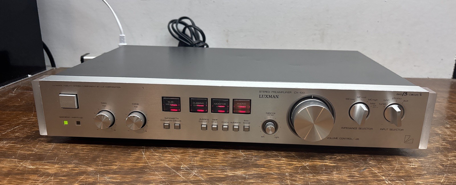 Luxman CX-100 Stereo Preamp -Recapped & Serviced & Custom Blue LED Sounds GREAT