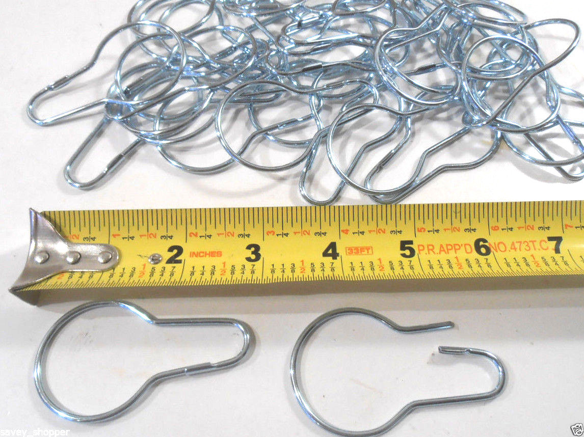 SHOWER HOOKS 60 PC.  CHROME SHOWER CURTAIN HOOKS/RINGS
