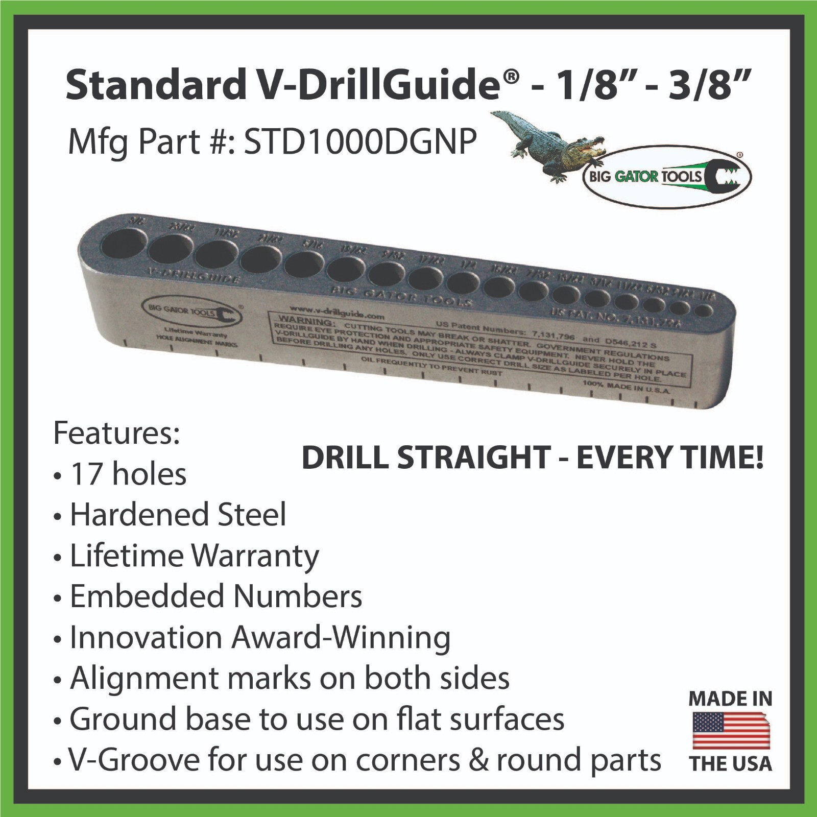 Drill guide - Helps drill gun parts, barrels, pistols, sites, slings, gunsmith
