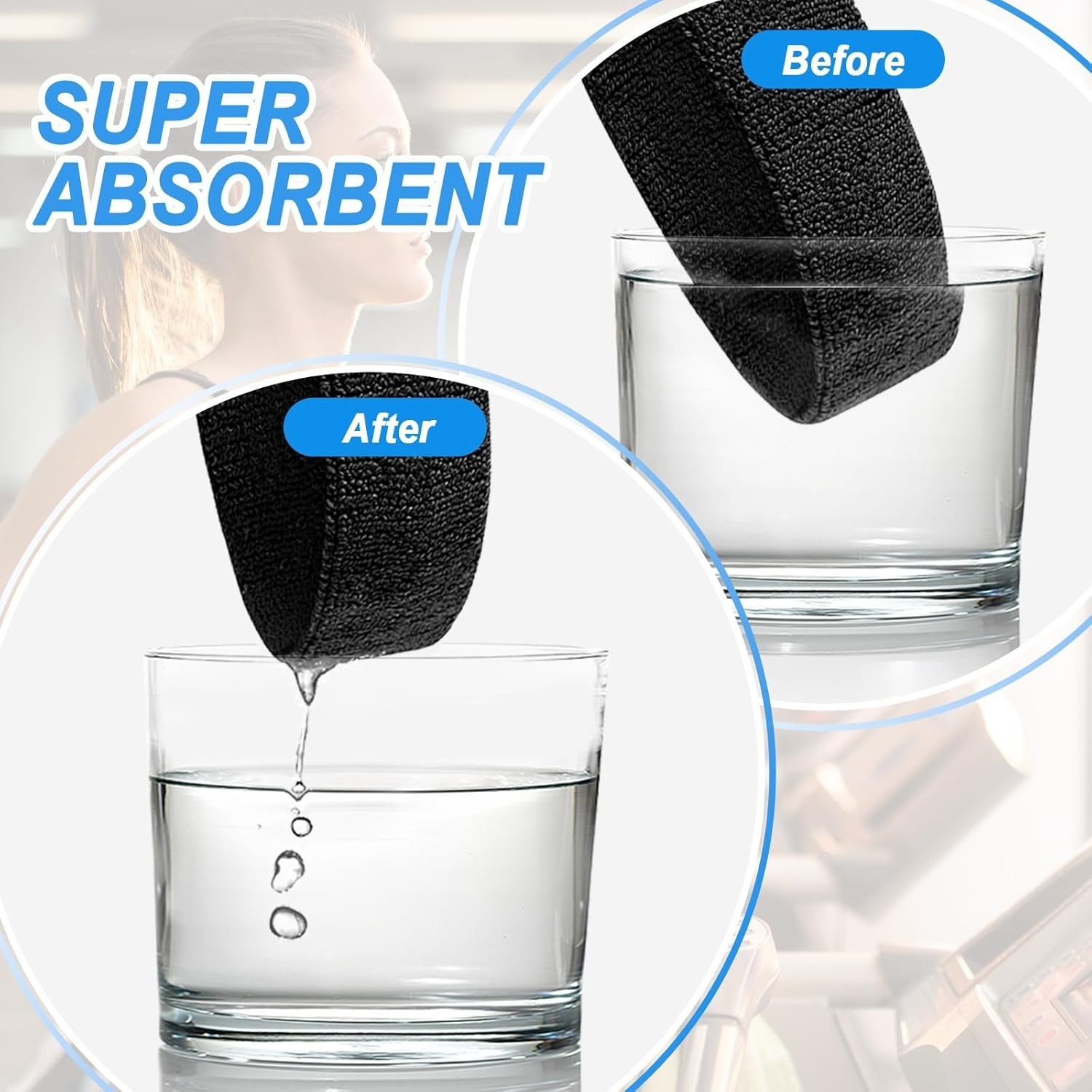 6pack Sports Headband Yoga Gym Sweatband Women Men Hair Bands Head Sweat Band