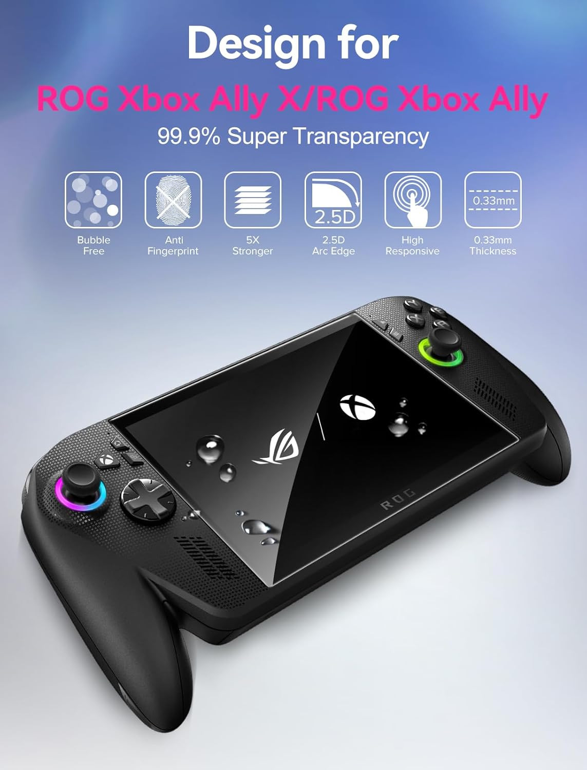 3-Pack Screen Protector for ASUS ROG Xbox Ally X/ROG Xbox Ally Handheld 2025, Te