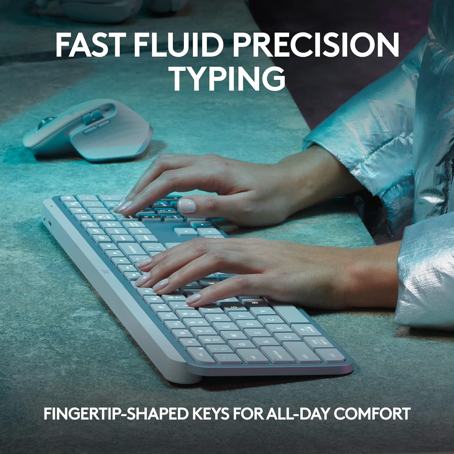 Logitech MX Keys S Wireless Keyboard - Pale Gray (920-011559)