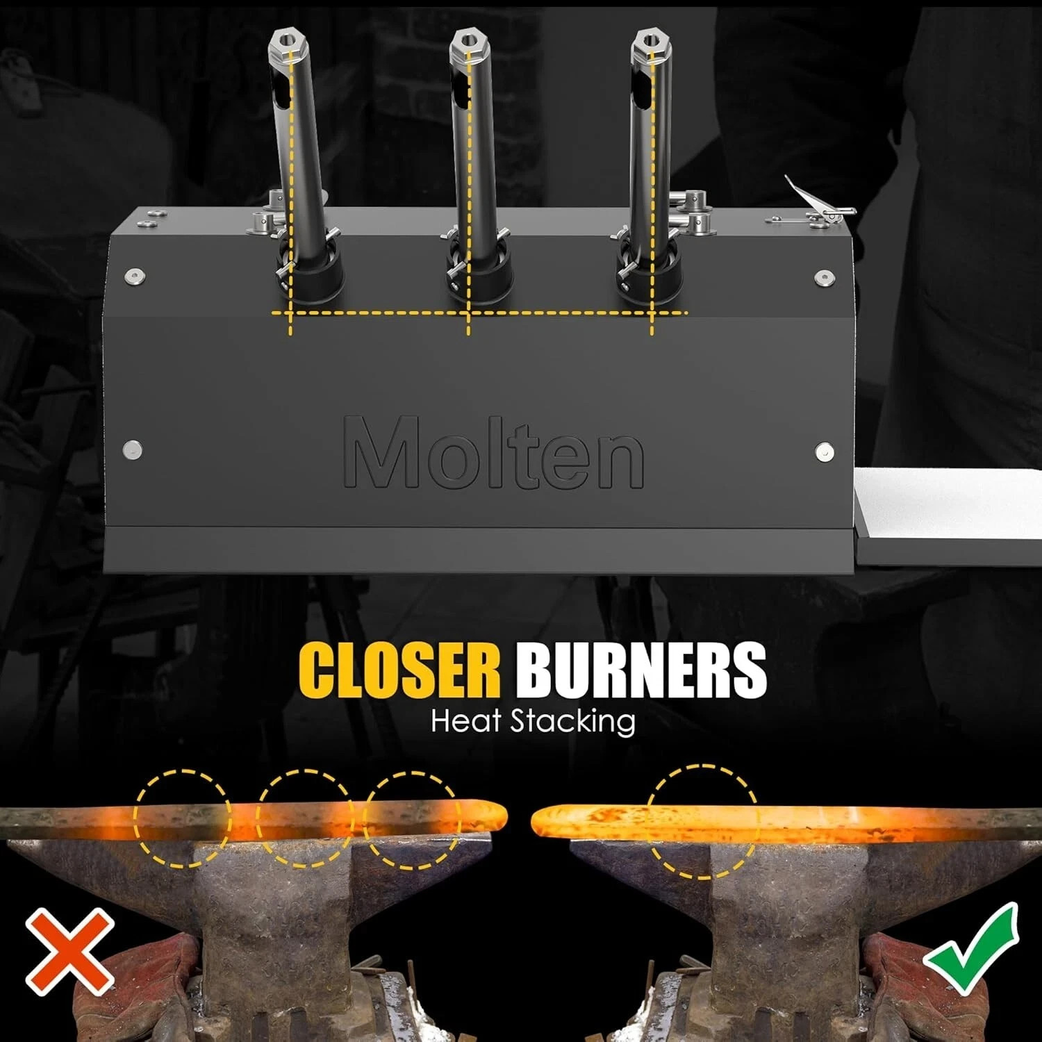 Blacksmithing Knife Making Three Burner Propane Gas Forge Efficient Heating