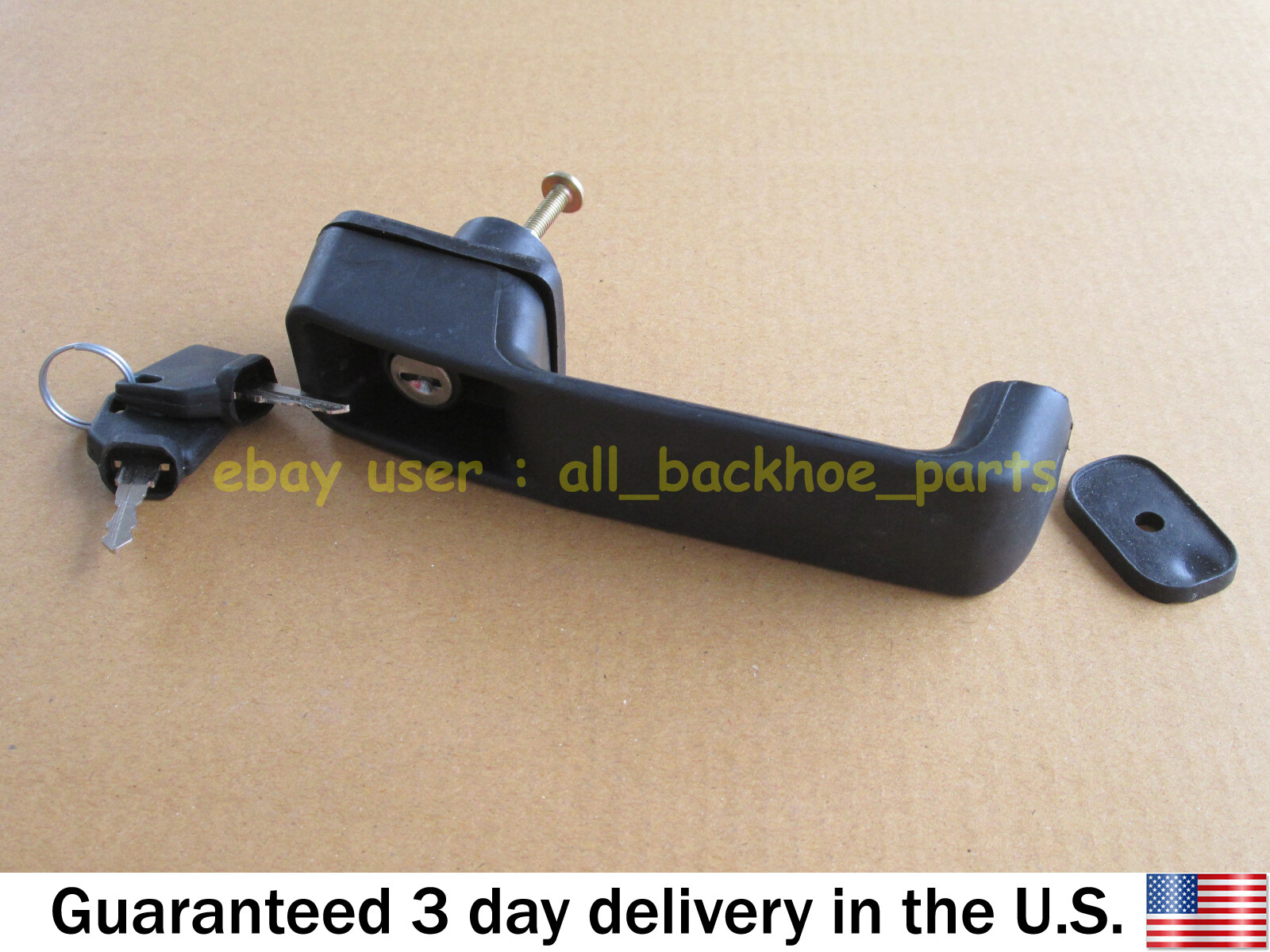 JCB BACKHOE - DOOR HANDLE WITH 2 KEYS (PART NUMBER 123/04067 701/45501)