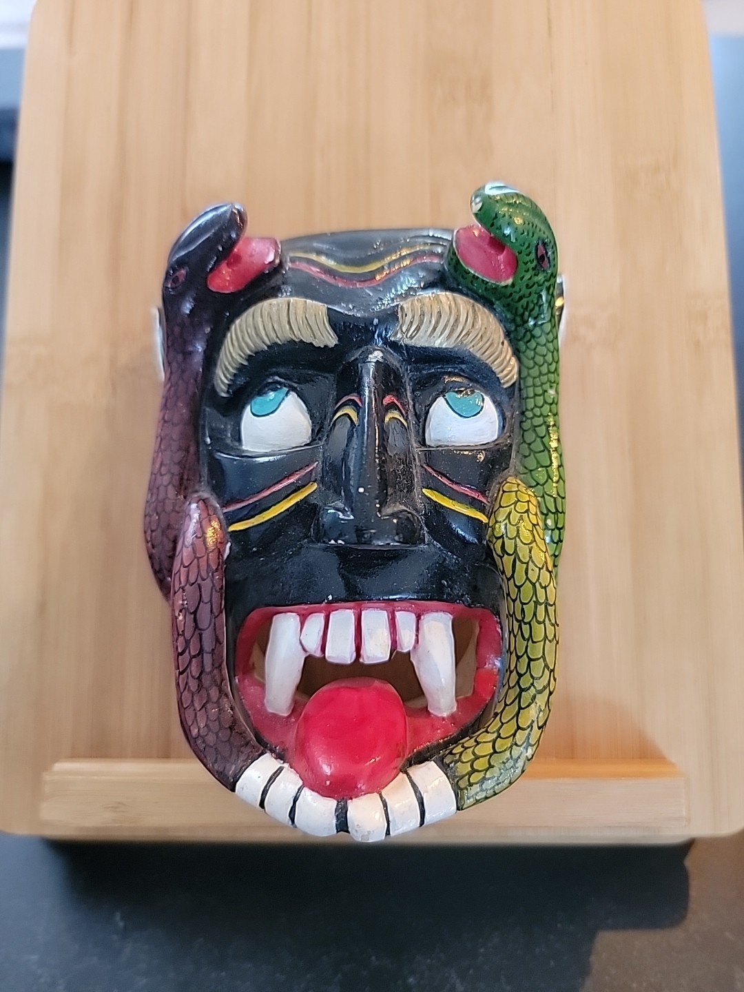 MEXICAN HAND CARVED WOOD MASK