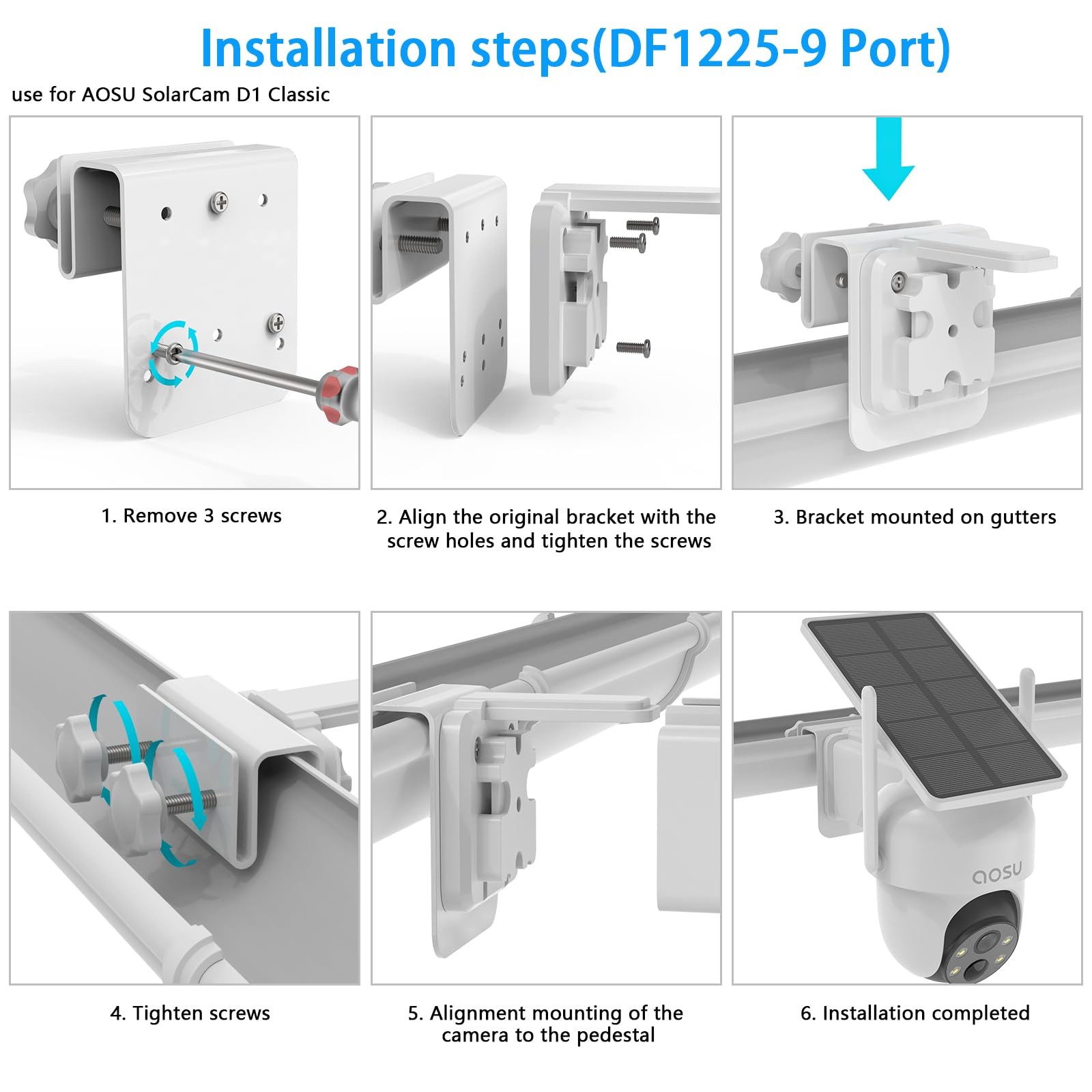 OkeMeeo Metal Gutter Mount for AOSU Security Camera Wireless Outdoor...
