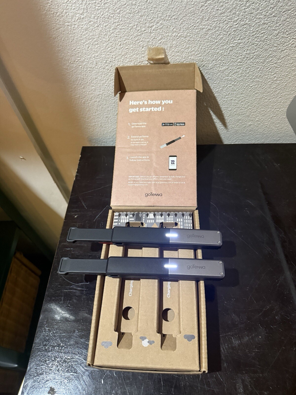 2 of GoTenna Off-Grid Texting SMS GPS Communicator Radio. Purple & Orange. 2x