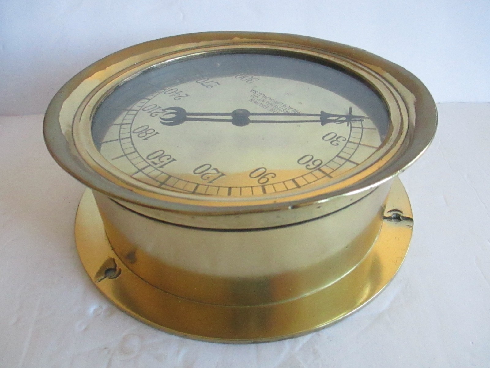 Vintage Brown Instrument Co. Gauge Steam Brass Ship Steam Train Philadelphia PA