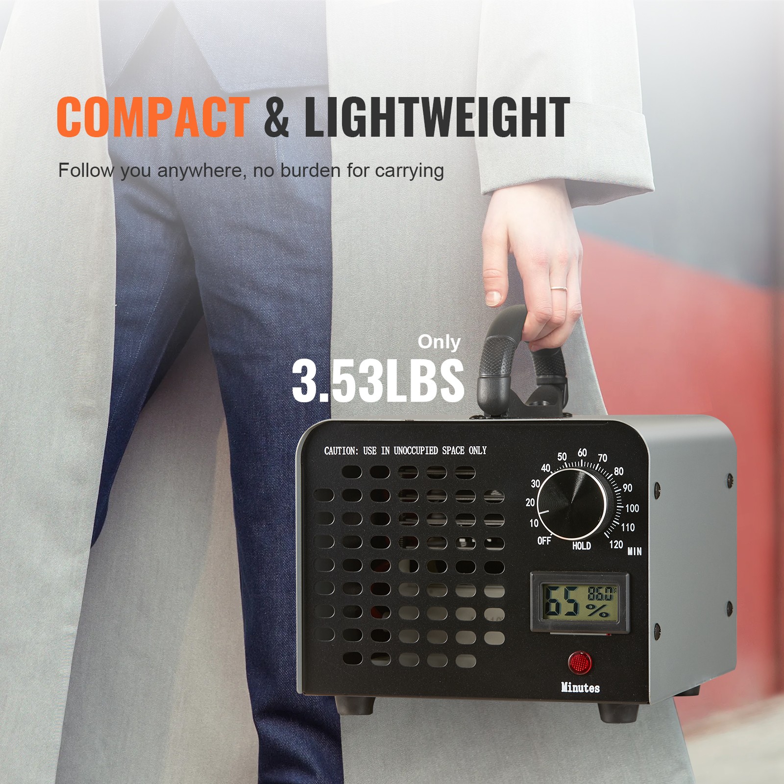 VEVOR Ozone Generator 36000mg/h Ozone Machine Odor Remover with 0-120min Timer