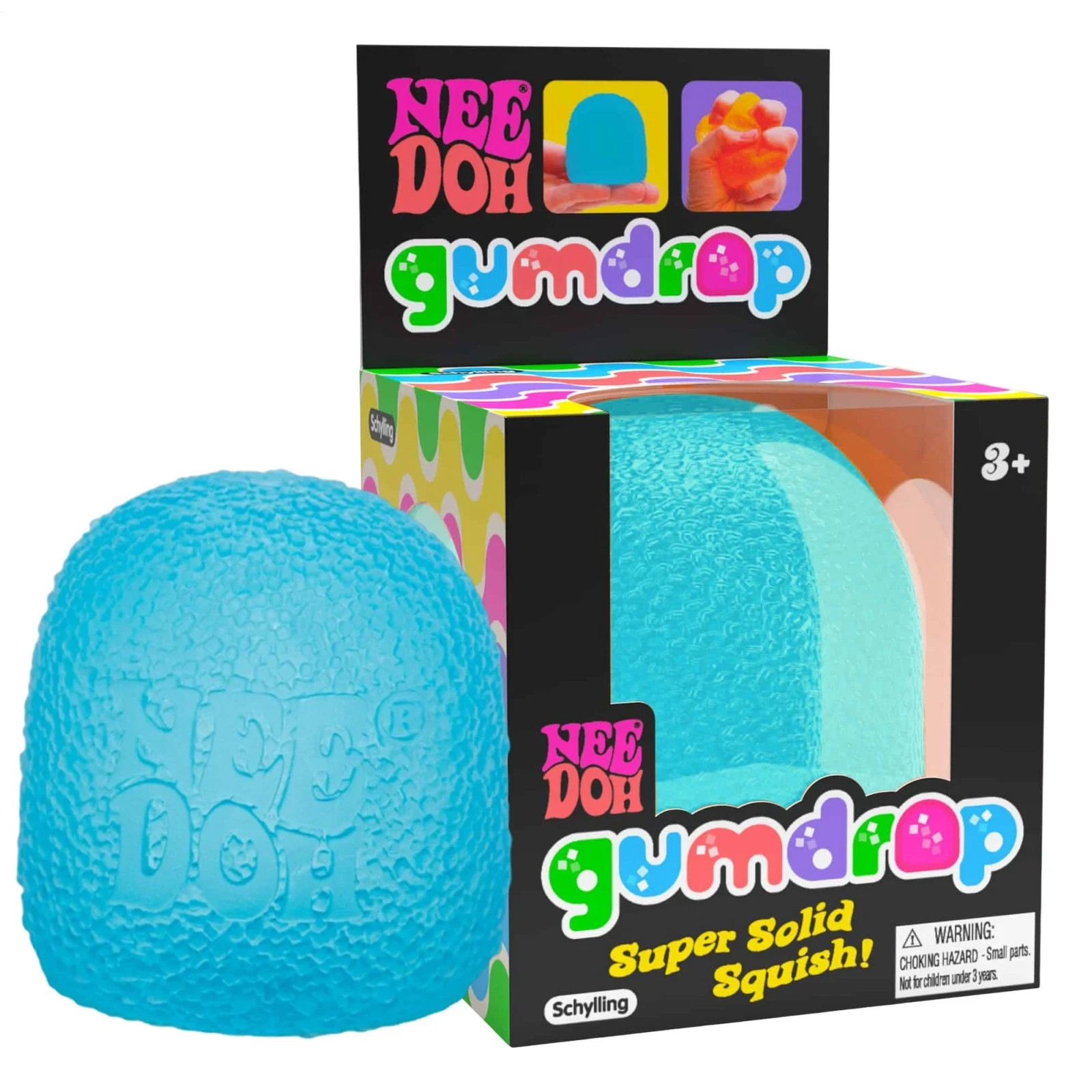 NeeDoh Gumdrop - Textured Sensory Toy with Super Solid Squish Random 1Pc