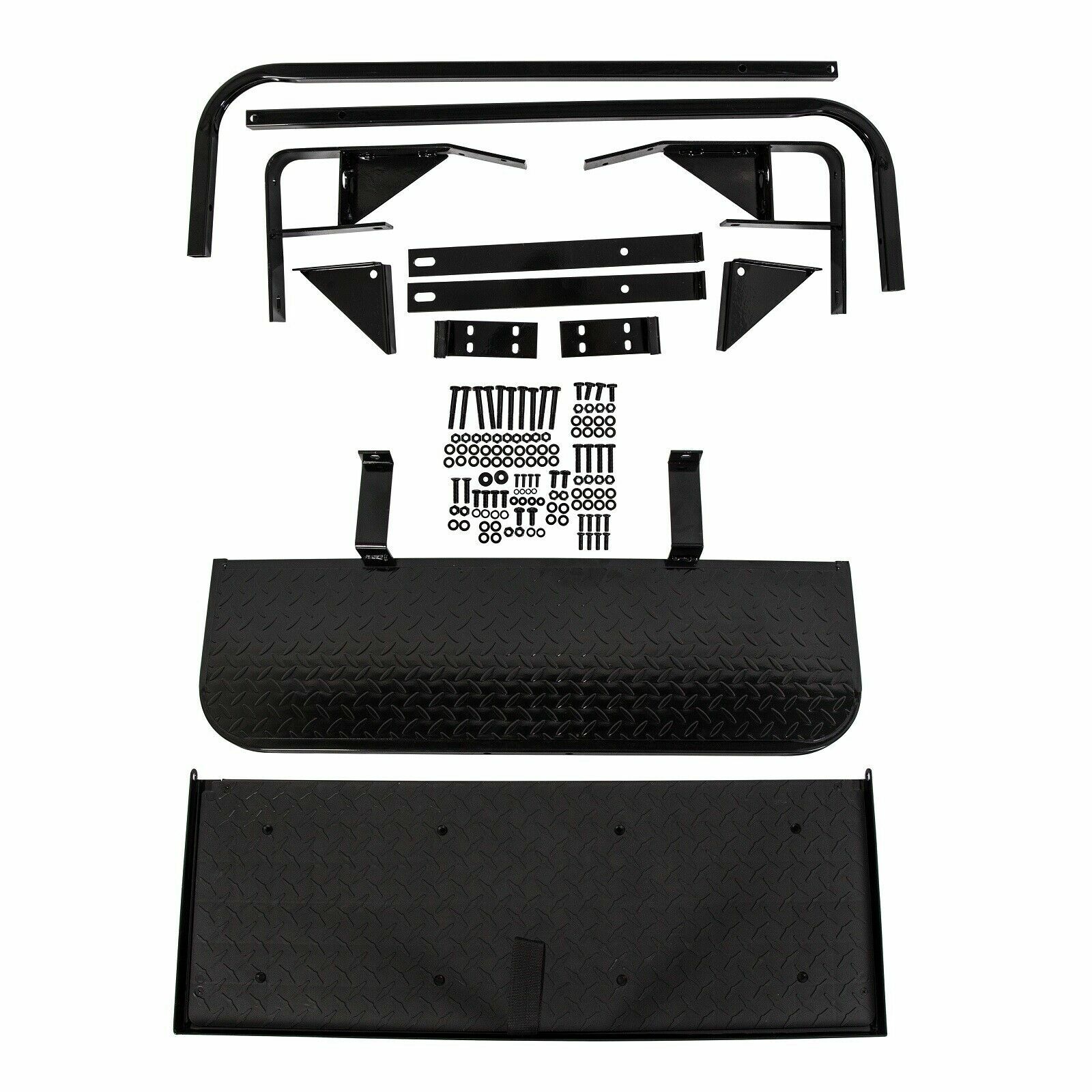 Fit EZGO TXT Golf Cart 1995+ Flip Folding Rear Back Seat with Roof Support Black