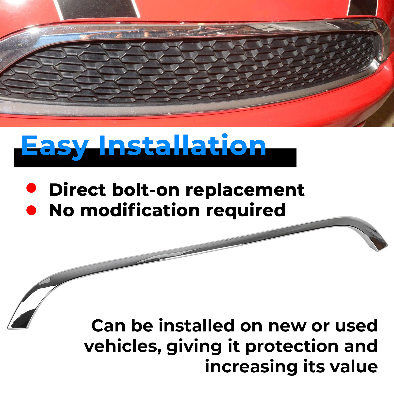 Chrome Grille Hood Molding Trim For 2007-2015 Mini Cooper R55 R56 R58 R59