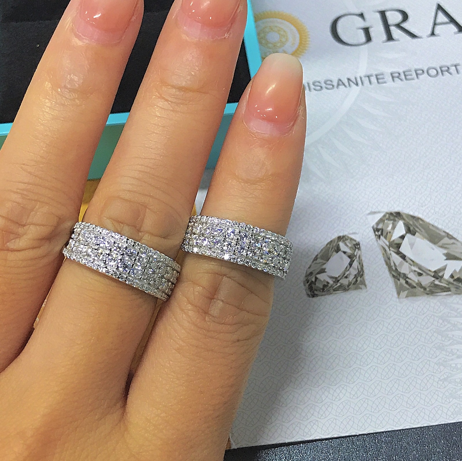 Wedding Band Ring 925 Sterling Silver Great Gift for Women REAL VVS1 Moissanite