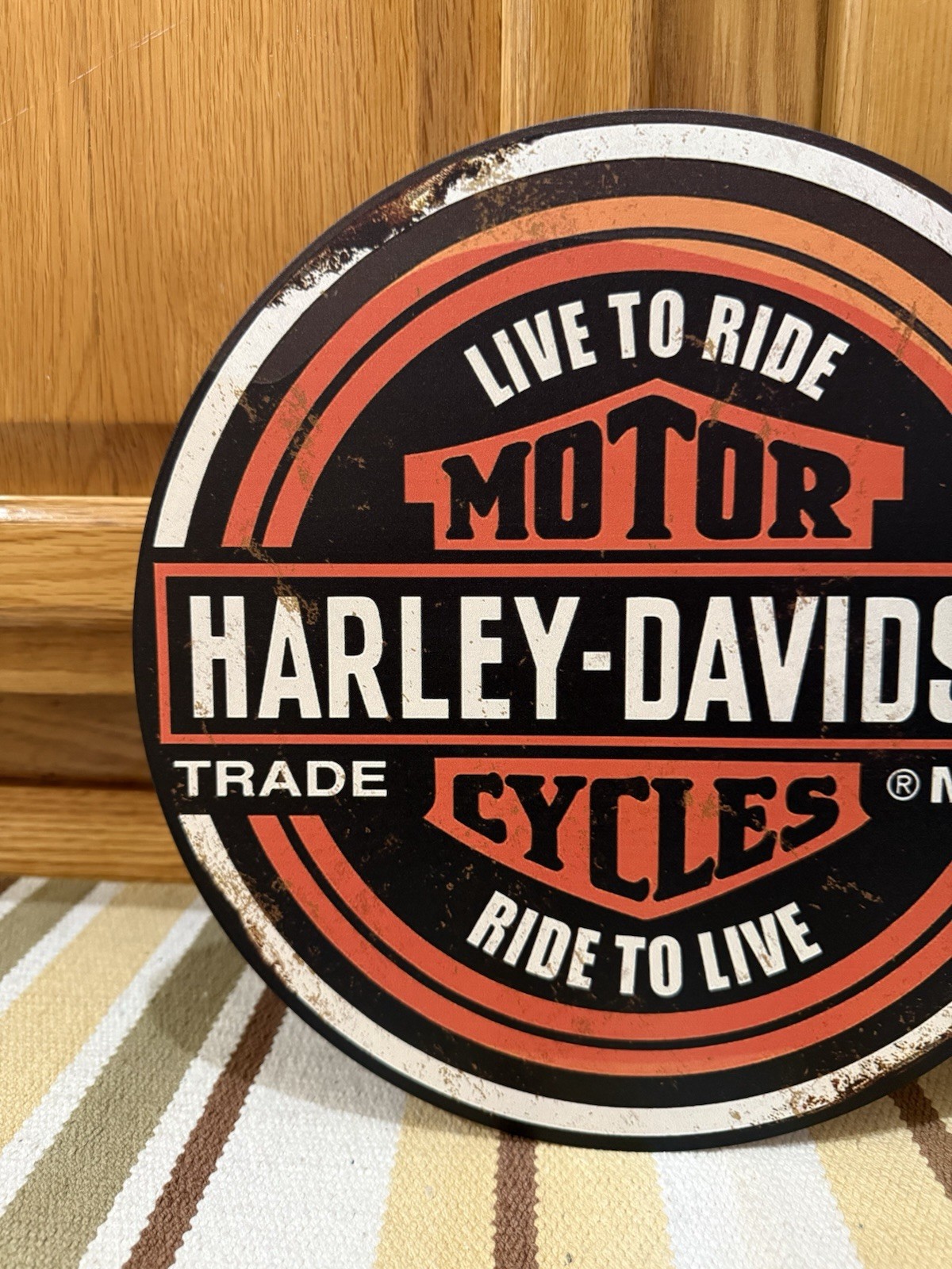 Harley Davidson Motorcycle Flange Sign Gas Oil Parts Vintage Style Wall Decor 1