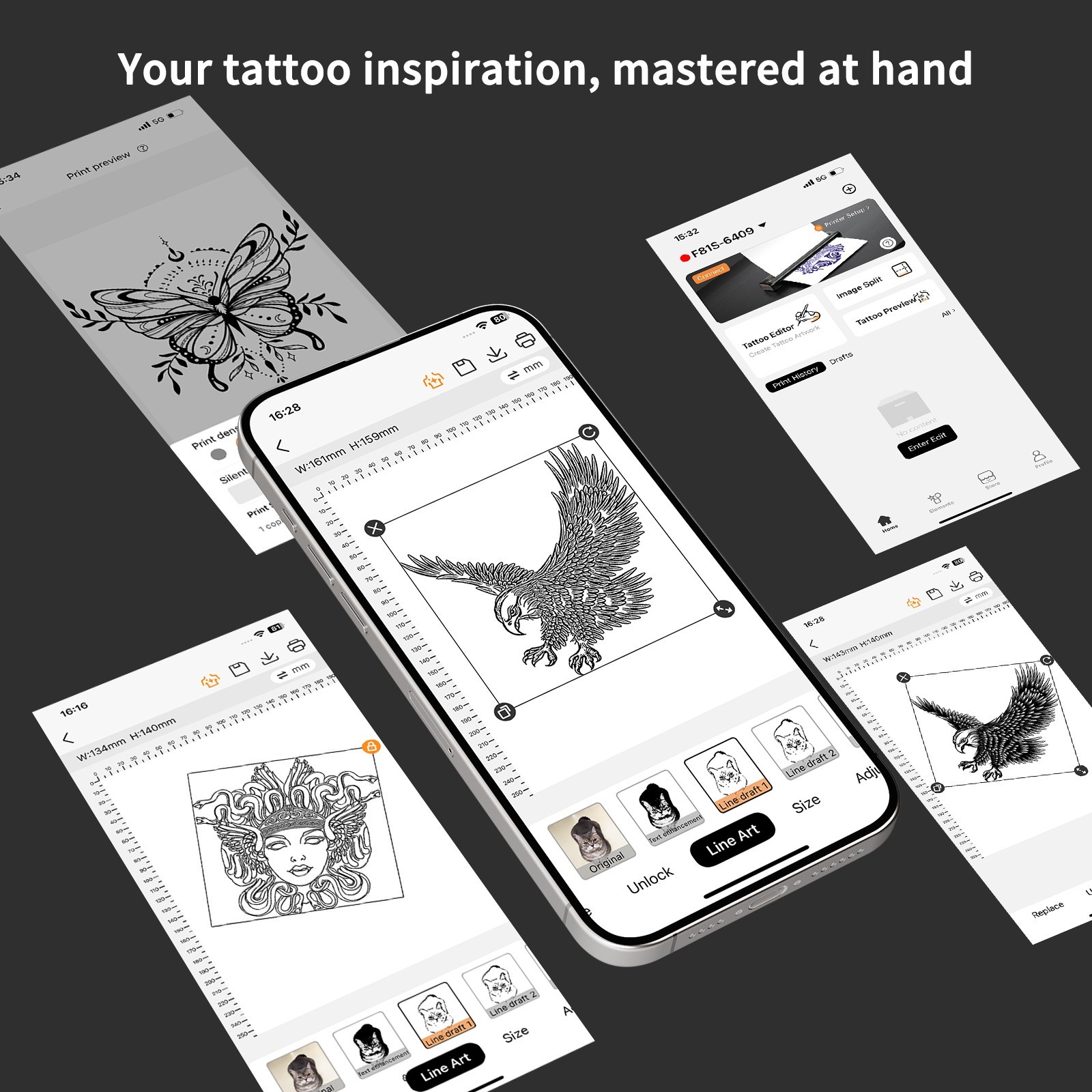 Bluetooth Tattoo Stencil Printer Thermal Transfer Machine Copier for A4 Paper PC