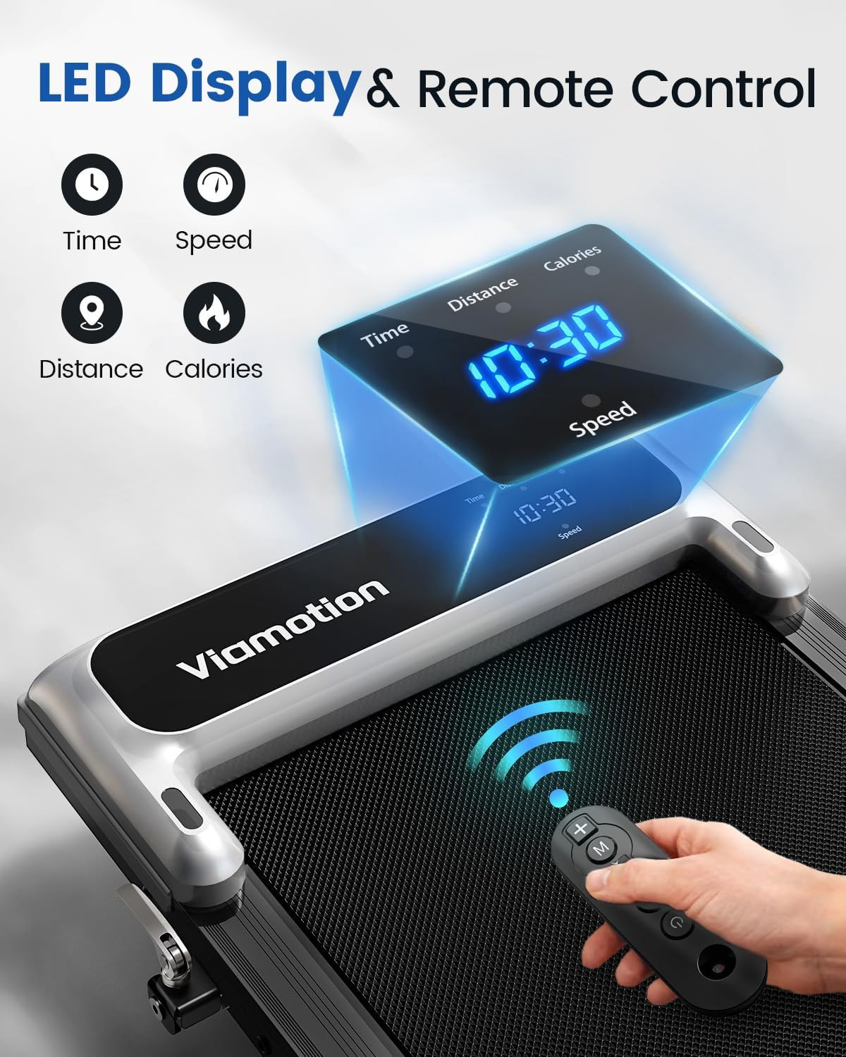 Walking Pad Treadmill with Handle Bar and Adjustable Incline, Compact Portable T