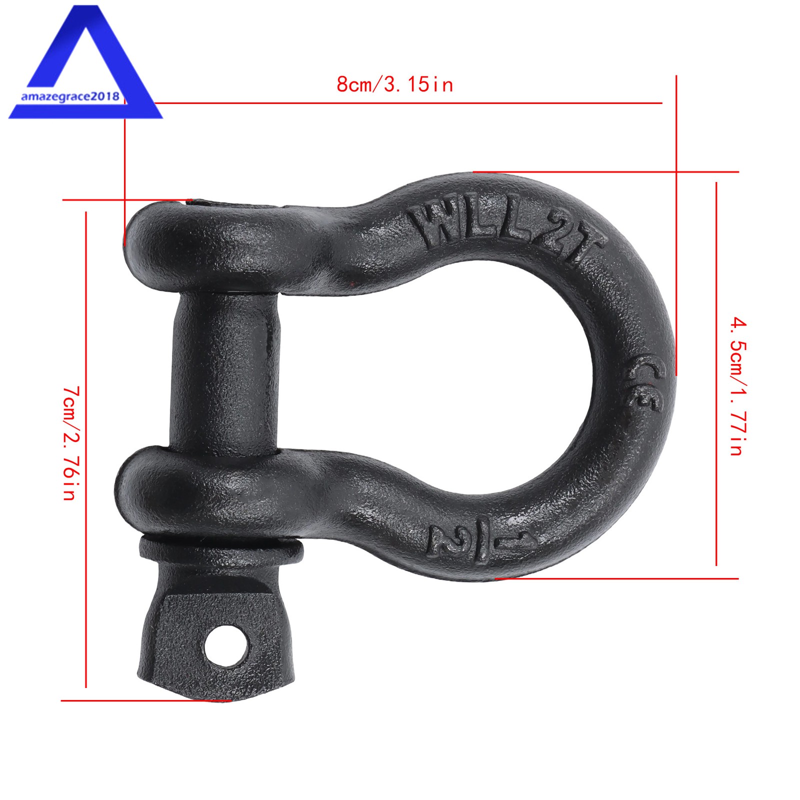10 Pcs 1/2'' D Ring Anchor Shackles Galvanized Screw Pin Clevis Shackle WLL 2T