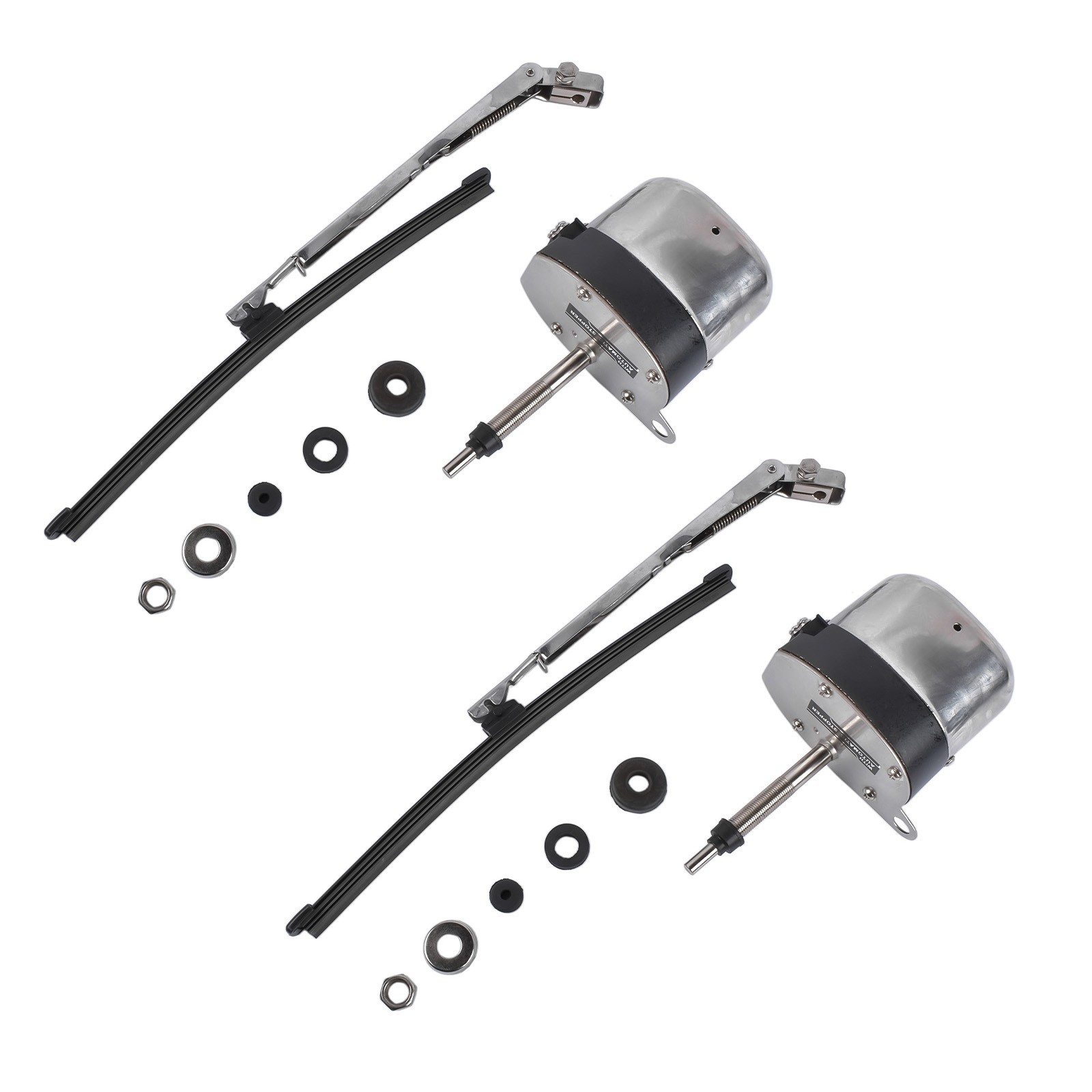 Silver Windshield Wiper Motor Street Hot Rod Universal Boat For Chevy For Jeep