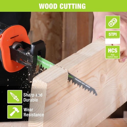 WORKPRO 10 Pieces Wood Pruning Reciprocating Saw Blade Set 6/9" Pruner Saw Blade