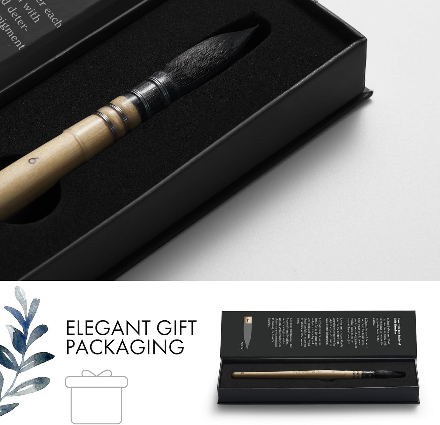 ARTIFY Professional Natural Squirrel Hair Quill Watercolor Brushes