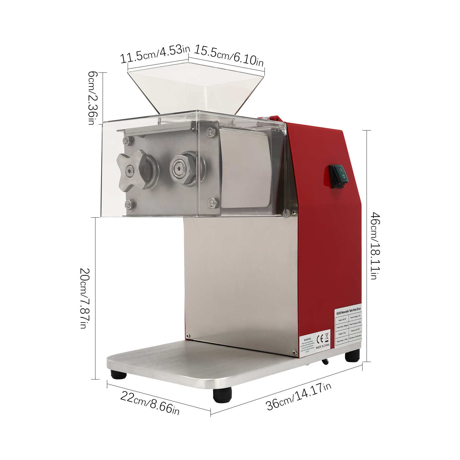 Commercial Electric Meat Cutter Slicer Shredding Cutting Machine Kitchen 1100W