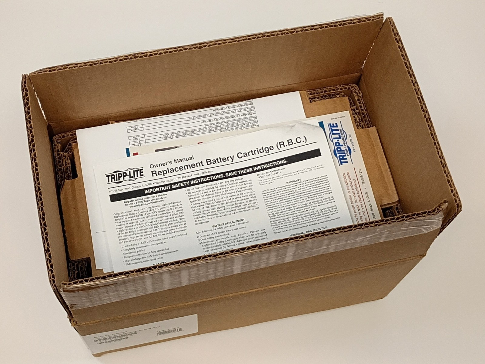 TRIPP LITE RBC51 Replacement Battery Cartridge UPS 12580 F2 12V-580W/Pcs/8.0V/5M