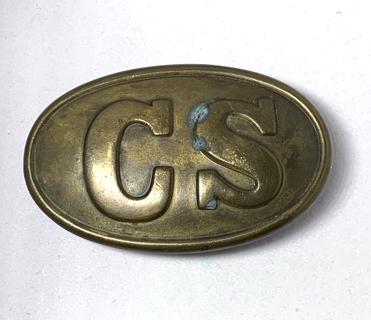 VTG Belt Buckle Confederate Soldier “CS” Brass Replica