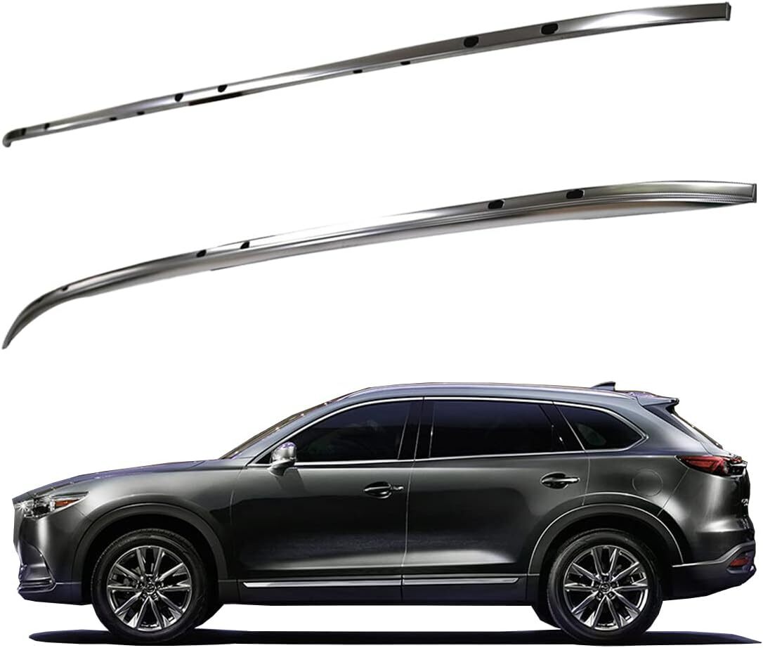 Roof Rack Rails for Mazda CX-9 CX9 2016-2023 Aluminum Luggage Cross Bars Silver