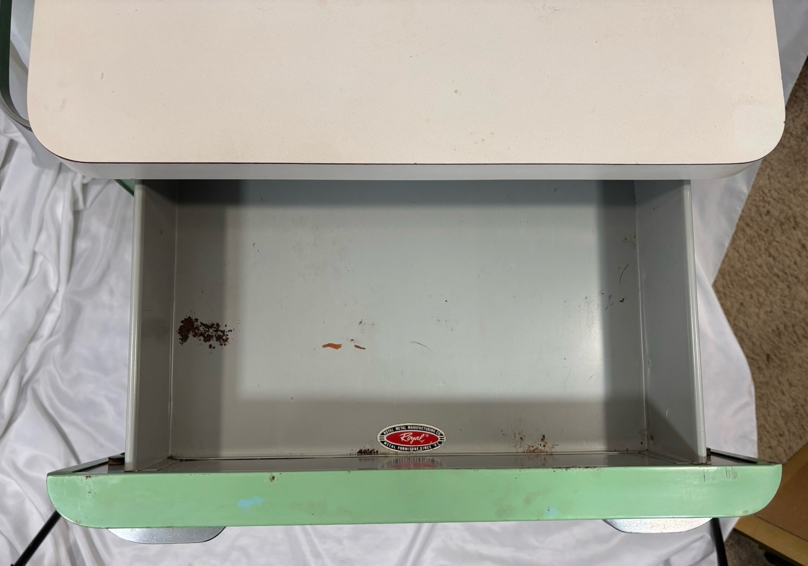 1940s Royal Metal Manufacturing Cabinet Nightstand Norman Bel Geddes Kem Weber