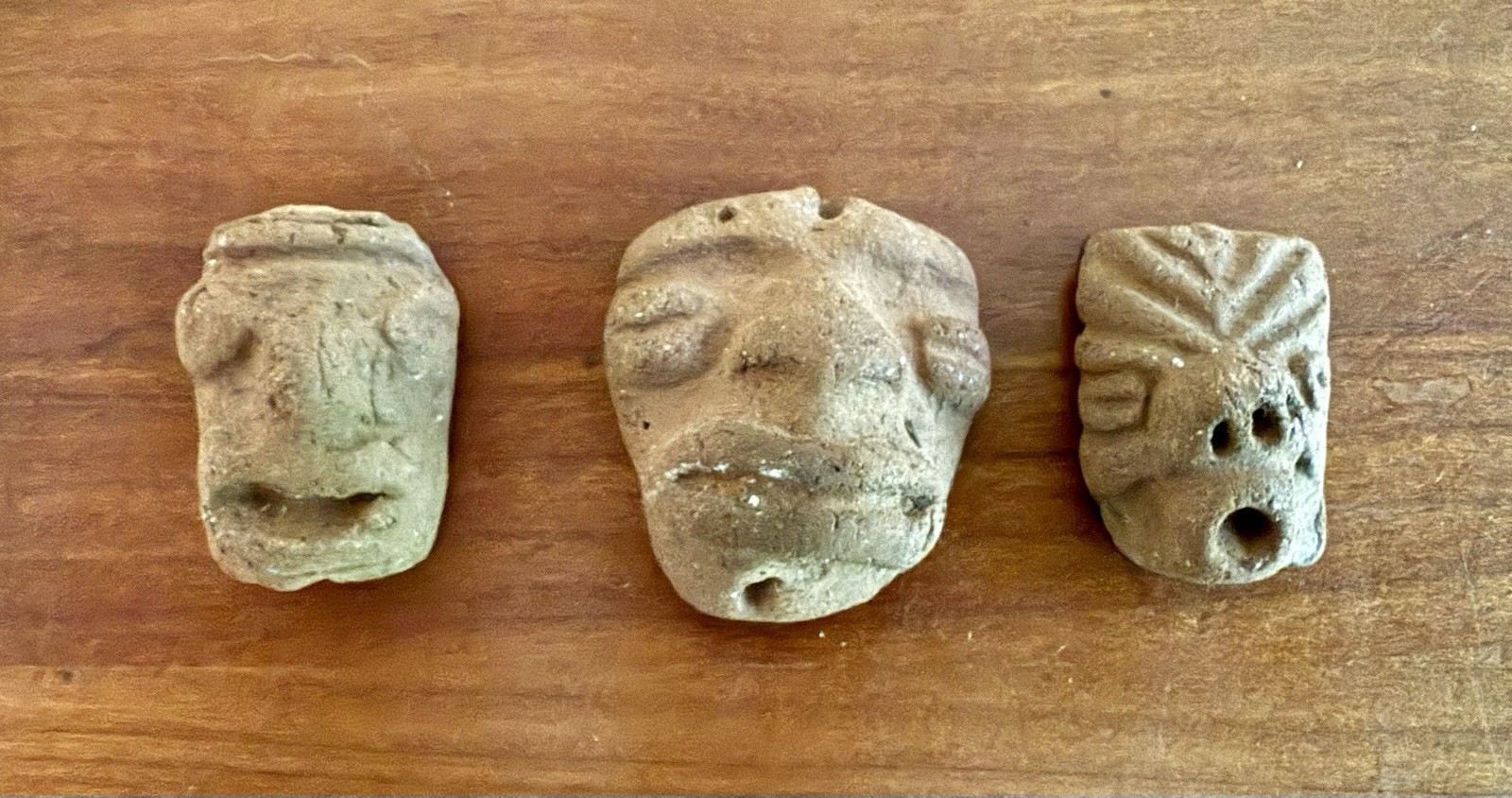 Ancient Pre Columbian Trophy Heads Effigy Polychrome Costa Rica Nicoya Honduras