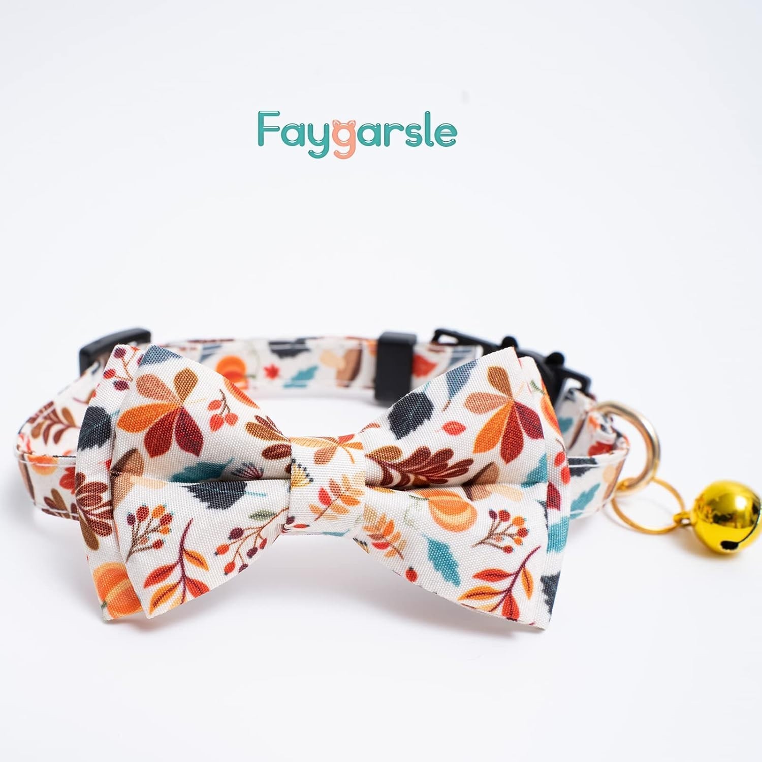 2 Pack Cotton Fall Cat Collar with Bell and Bow Tie (Orange and Blue)