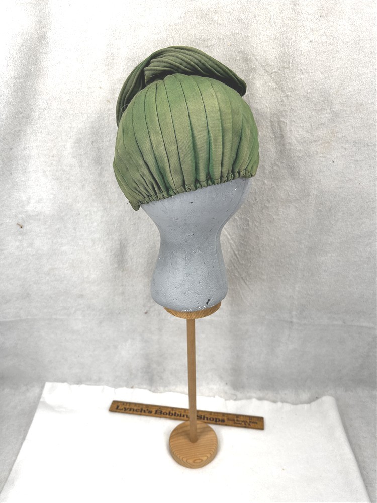 antique flapper 1920 hat women's original green cloche one size