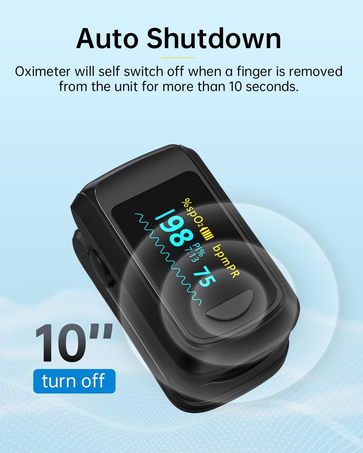Fingertip Pulse Oximeter Blood Oxygen Monitor Pulse Ox, Heart Rate and Fast Spo2