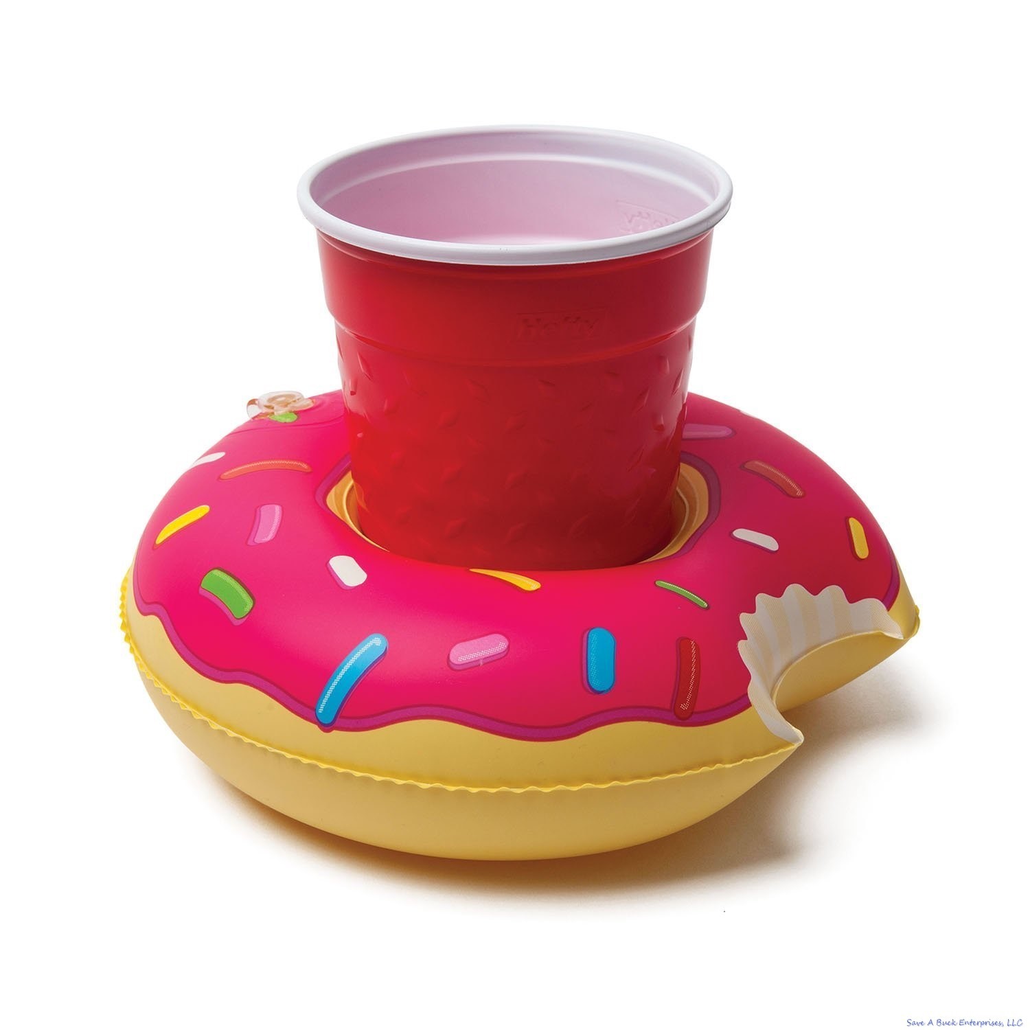3-pk DONUTS Beverage Boat Inflatable Cup Drink Can Holder Pool Float - BigMouth