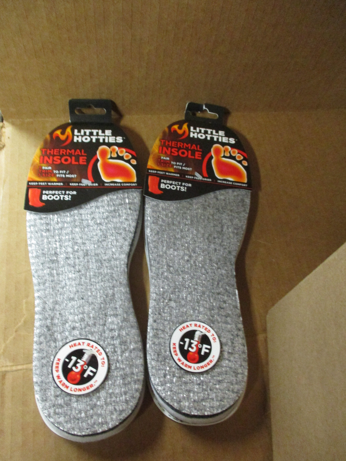 2 PACK Thermal Insole 2 Pair Trim to Fit Perfect for Boots Little Hotties NEW S2